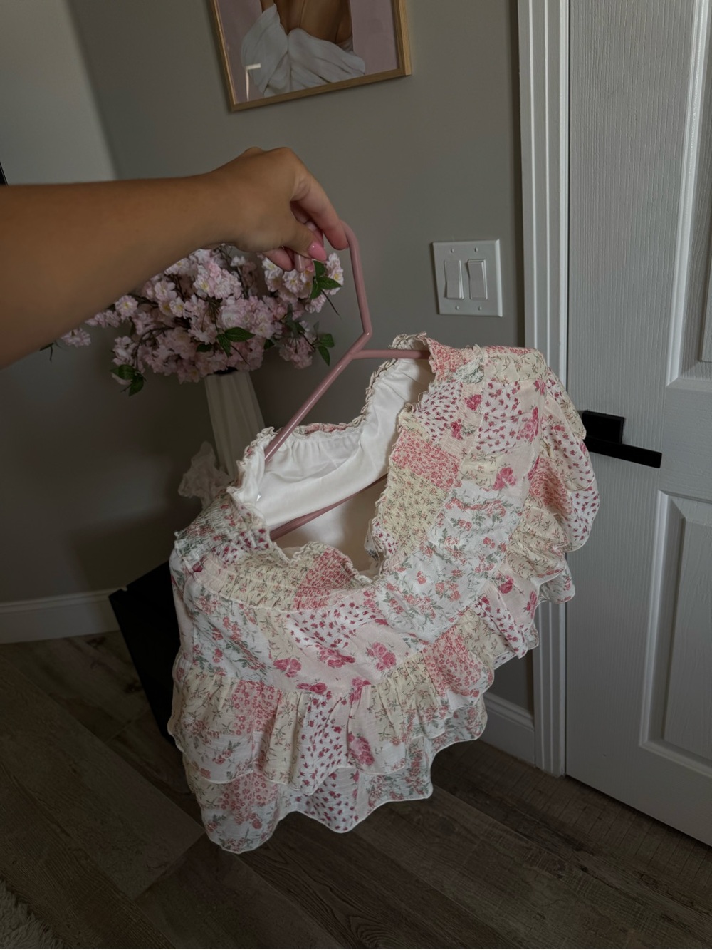 Alter’d State Pink and Cream Floral Skirt